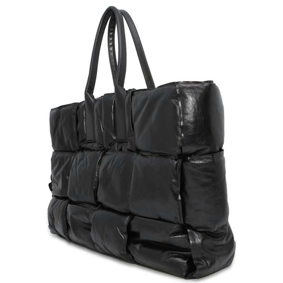 Bottega Veneta Handbags - Bottega Veneta Intrecciato Maxi Squash Tote Bag Black